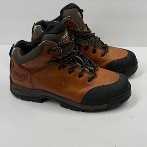 Timberland PRO Endurance Steel Toe EH Work Boots Brown Leather Size 8.5W